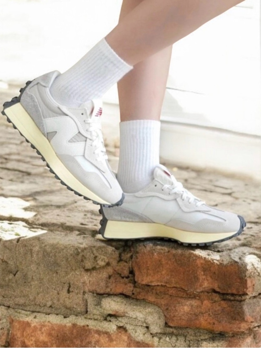 New Balance 327 Grey Sea Salt Raincloud Sneakers - Picture 3 of 16